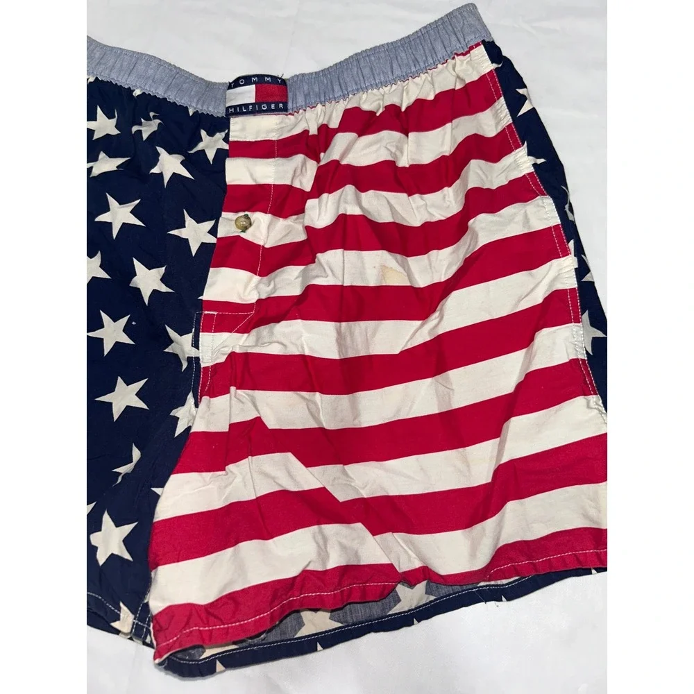 Tommy Hilfiger Mens American‎ Flag Stars and Stripes Cotton Boxers Large Vintage